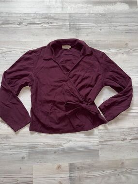 Preloved Wrap Longsleeve Top, Size XLarge